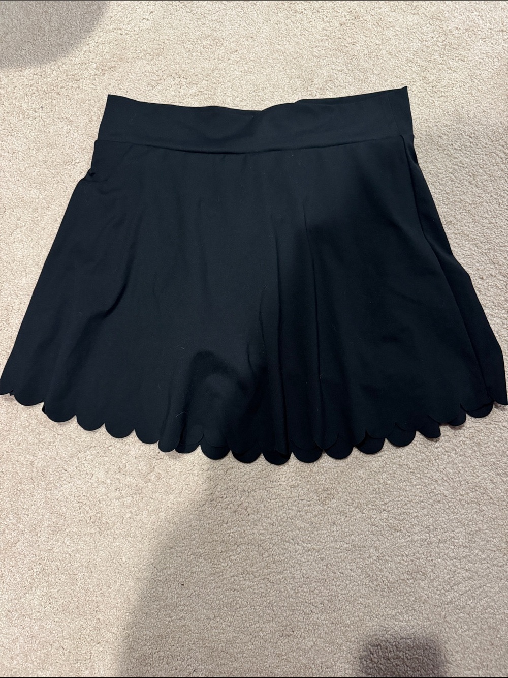 J.Crew Black Skort with Scalloped Hem